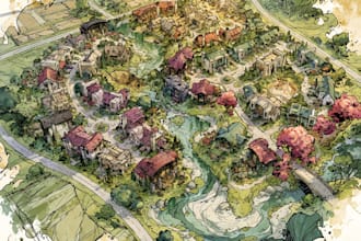 design vector maps, event maps, fantasy festival maps