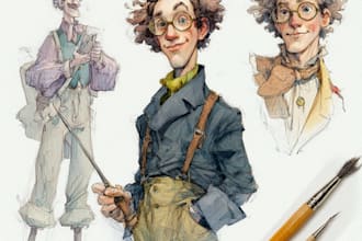 custom watercolor fantasy character artwork
