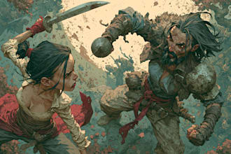 draw a illustrate comic or webtoon cover art