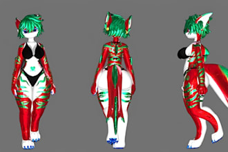 create vrchat avatar furry vrc avatar 3d model vseeface femboy avatar anthro