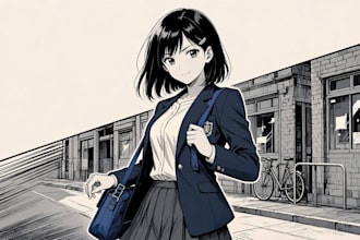 create black and white manga comic page artwork