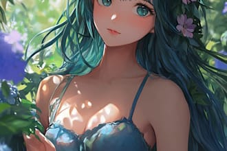 draw anime character or portrait, fanart, oc, pfp