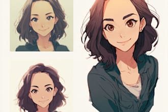 draw a portrait in 90s retro anime style