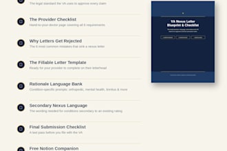 give you a VA nexus letter checklist and template