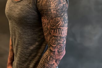create a tattoo design of tattoo sleeve