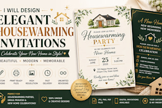 design beautiful and elegant housewarming invitation template