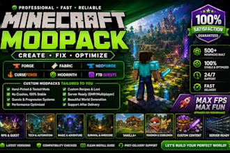 create, fix custom minecraft modpack forge, fabric, neoforge, curseforge, quests