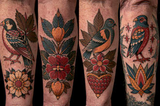 custom traditional tattoo design in vector
