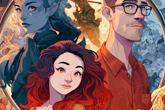 illustrate a hand drawn custom book cover