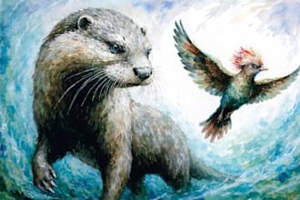 paint animals watercolor or digital illustration