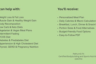 make custom diet plans for your fitness goal
