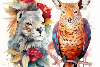 draw anything with watercolor illustration style