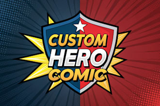 custom superhero comic logo design with dynamic style