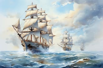 draw your boat into watercolor  illustration art