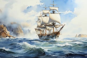 create ship watercolor painting of you idea