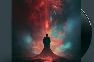 illustrate album cover art, single cover art in handrawn