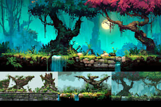 do 2d game concept environment game background