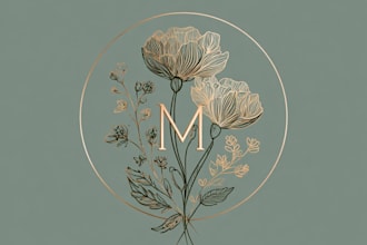 create your botanical feminine boho minimalist logo