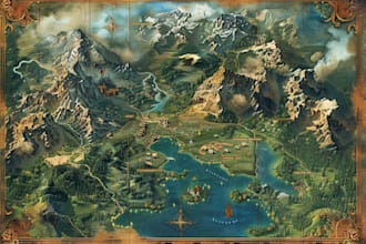 draw a custom map for fantasy, scifi, book or boardgame