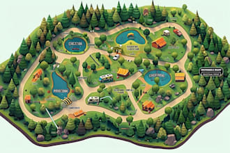 illustrate a creative vector map