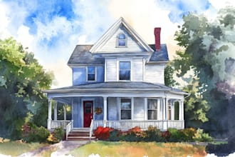 do watercolor house painting