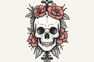 design a tattoo in black and white or in color