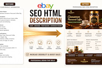 create SEO ebay HTML CSS descriptions