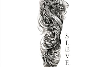 create sleeve tattoo design in geometric style