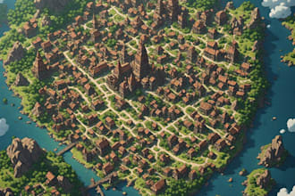 create a unique vector map, realistic or fantasy