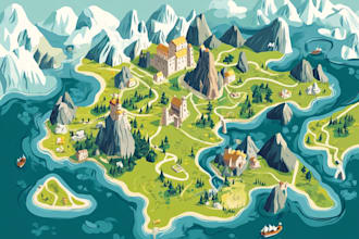 create vector map illustration and event map