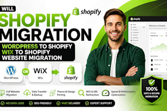 shopify migration wordpress to shopify wix to shopify website migration