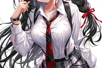 anime character an illustration and anime character
