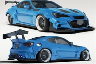 design custom wide body kits, rc car bodies and automotive cad models