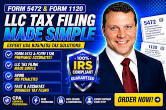prepare form 5472, form 1120, llc tax filing CPA
