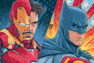 draw in comic style and retro colors