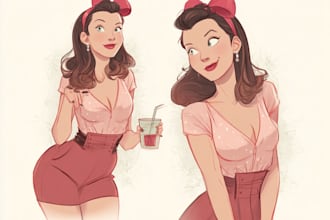 draw a pin up girl and pin up girl