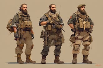 draw military characters or military related illustrations