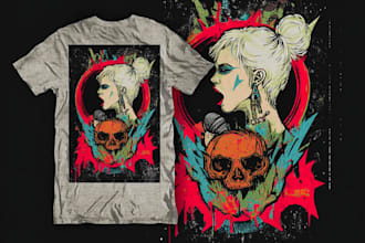redraw any image to vector t shirt design for you