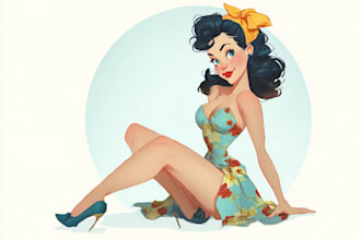 draw a pin up girl and pin up girl
