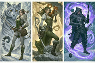 create original fantasy character concept art and design