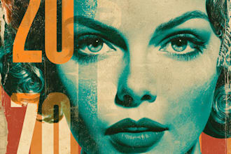 design custom attractive retro vintage poster, flyer, banner