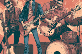 design cartoon vintage for poster, merch, album band