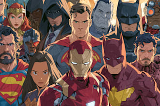 do a comic book page illustration