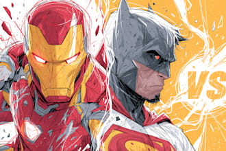 do comic book illustration, webtoon for you