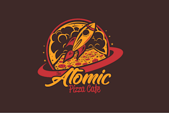 design a unique coffee shop pizza burger and restaurant logo