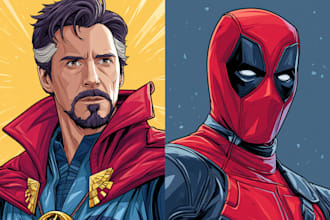 do comic book illustration, webtoon for you