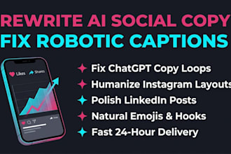 manually rewrite ai social media copy and edit robotic captions fix chatgpt text