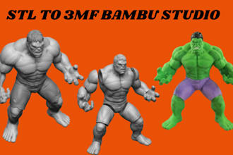 color and split 3d model, covert stl to 3mf for bambu lab ams mmmu printing
