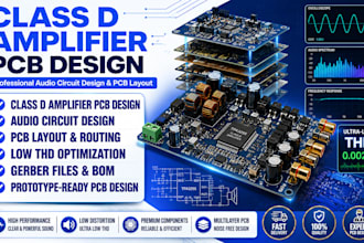design class d amplifier pcb, audio circuit, layout, and thd optimization