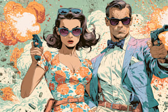 make a comic books, pinups and poster illustrations